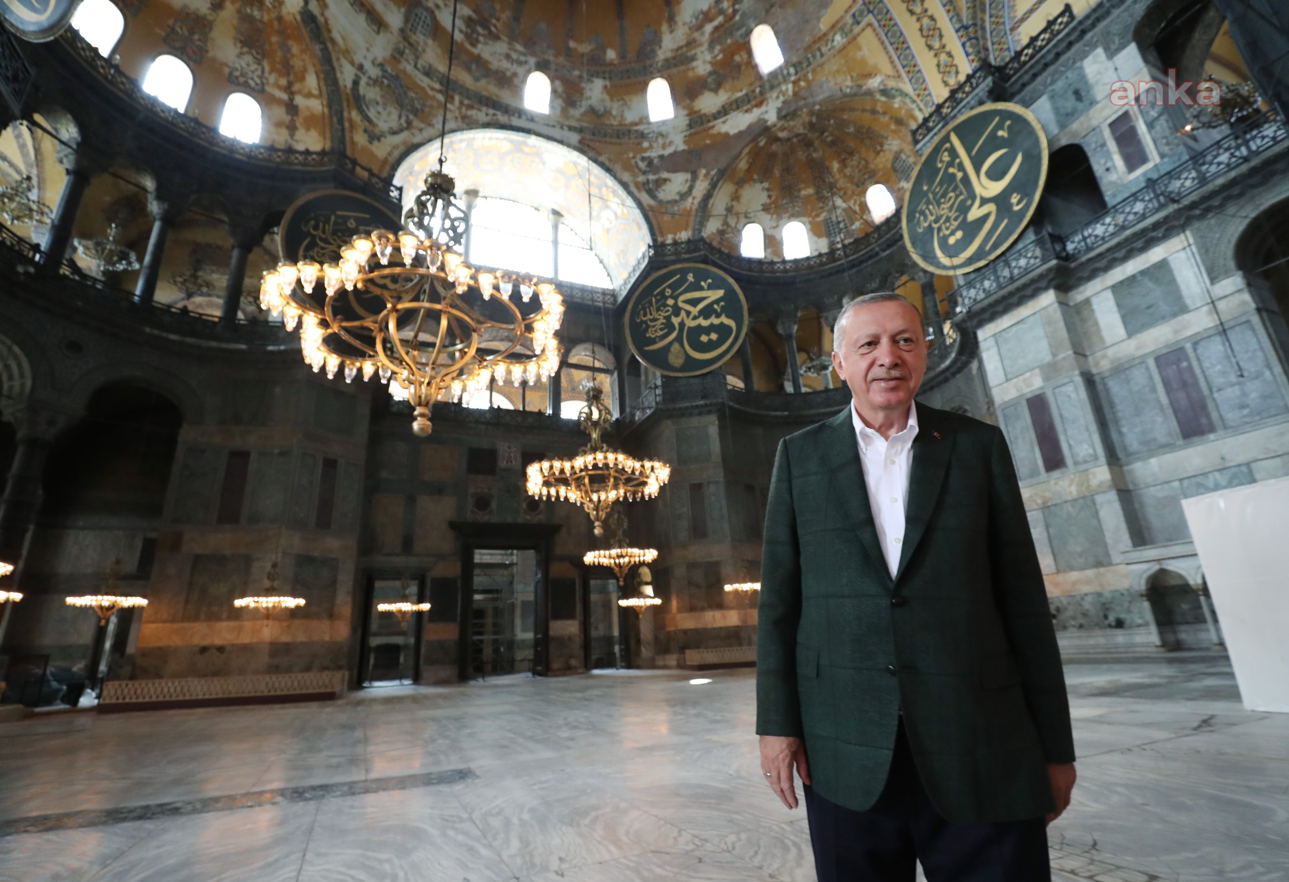 CUMHURBAŞKANI ERDOĞAN AYASOFYA’DA İNCELEMEDE BULUNDU