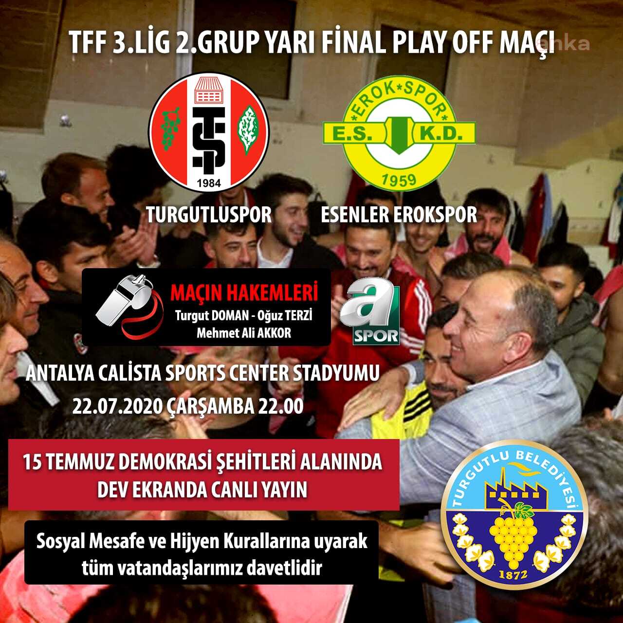 TURGUTLUSPOR'UN PLAY OFF MAÇI, DEV EKRANDA İZLENECEK