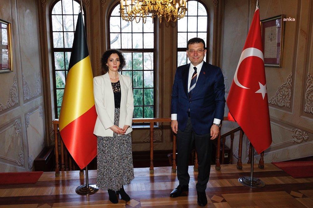 BELÇİKA DIŞİŞLERİ BAKANI HADJA LAHBIB, EKREM İMAMOĞLU İLE GÖRÜŞTÜ