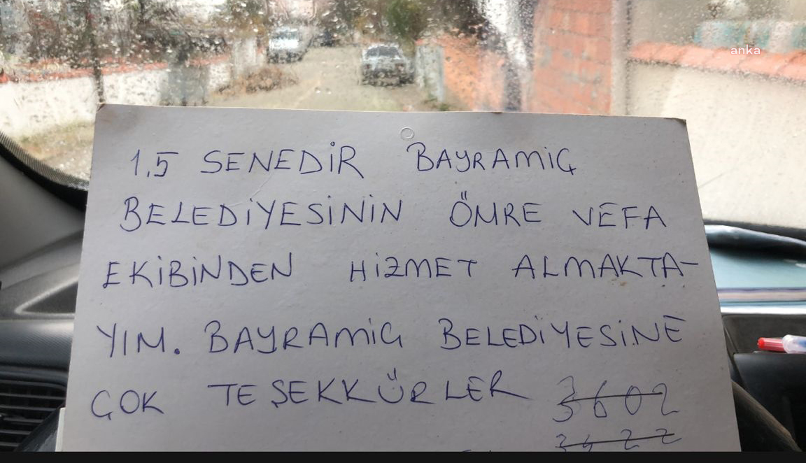 BAYRAMİÇ BELEDİYESİ ÖMRE VEFA EKİBİNİ DUYGULANDIRAN NOT