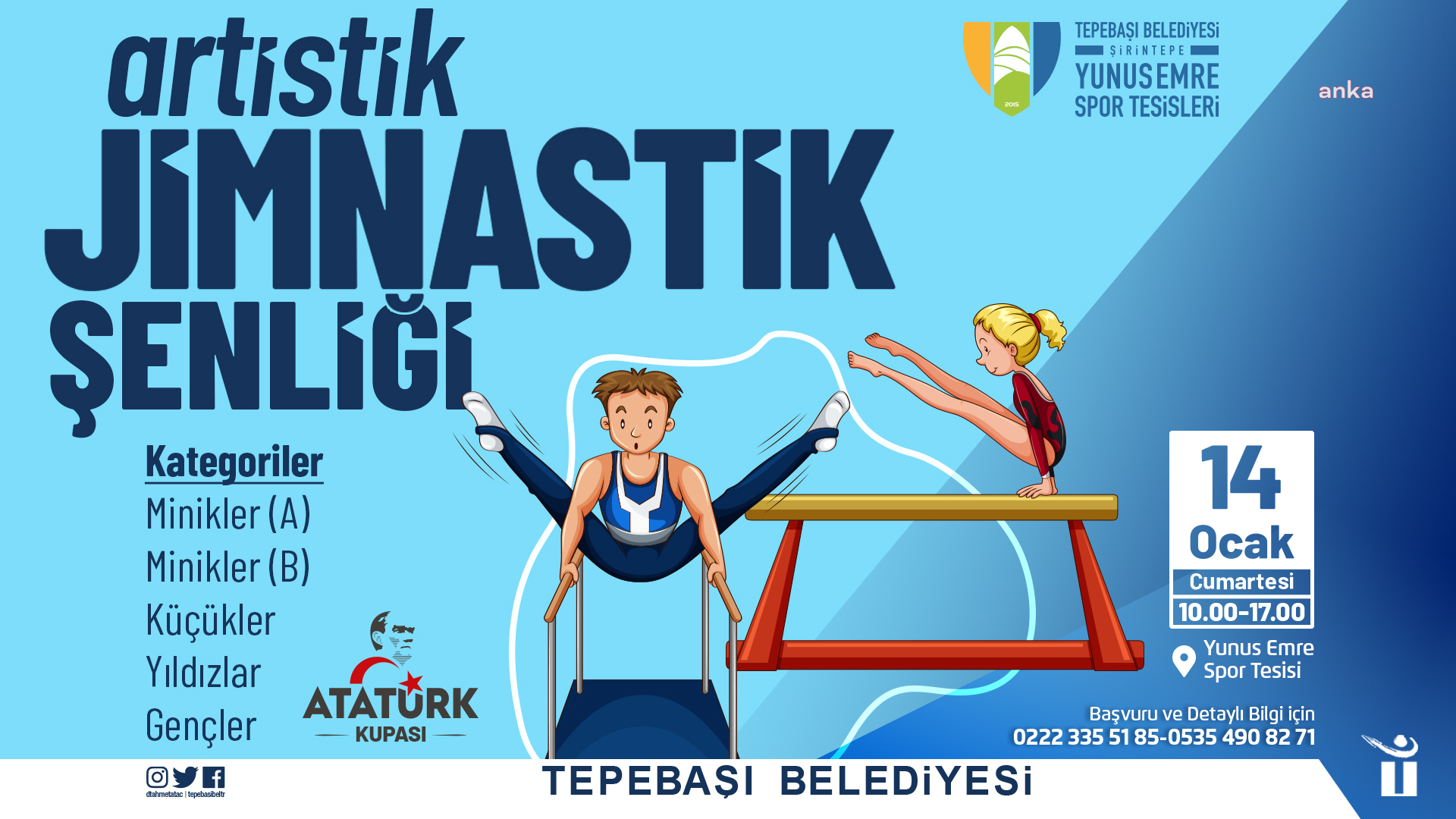 ARTİSTİK JİMNASTİK ŞENLİĞİ, TEPEBAŞI'NDA BAŞLIYOR