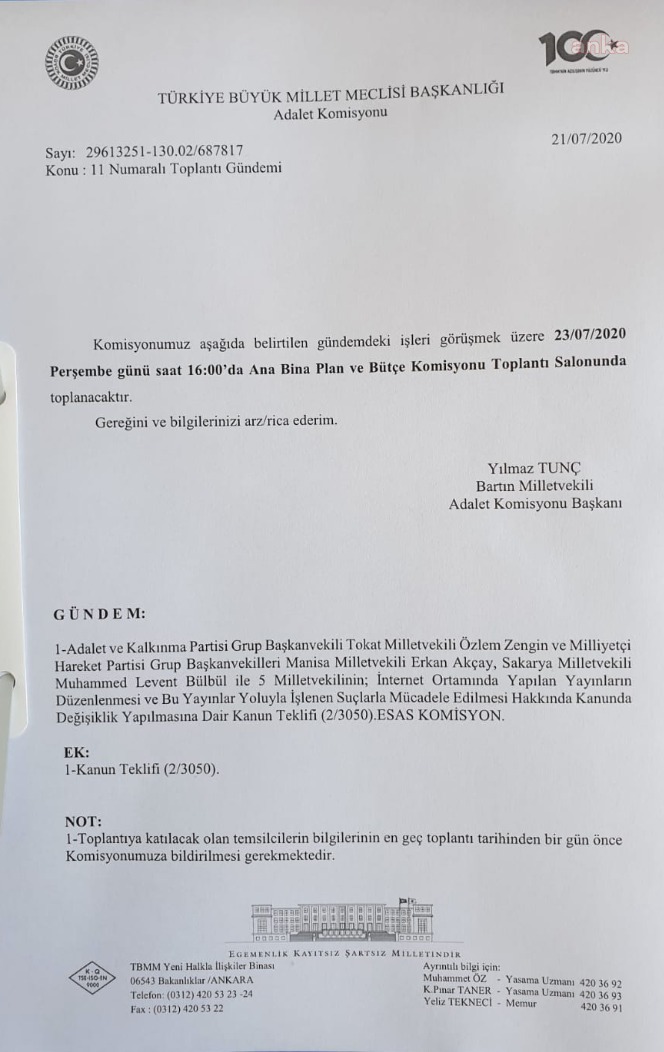 SOSYAL MEDYA DÜZENLEMESİ, PERŞEMBE GÜNÜ KOMİSYONA GELİYOR