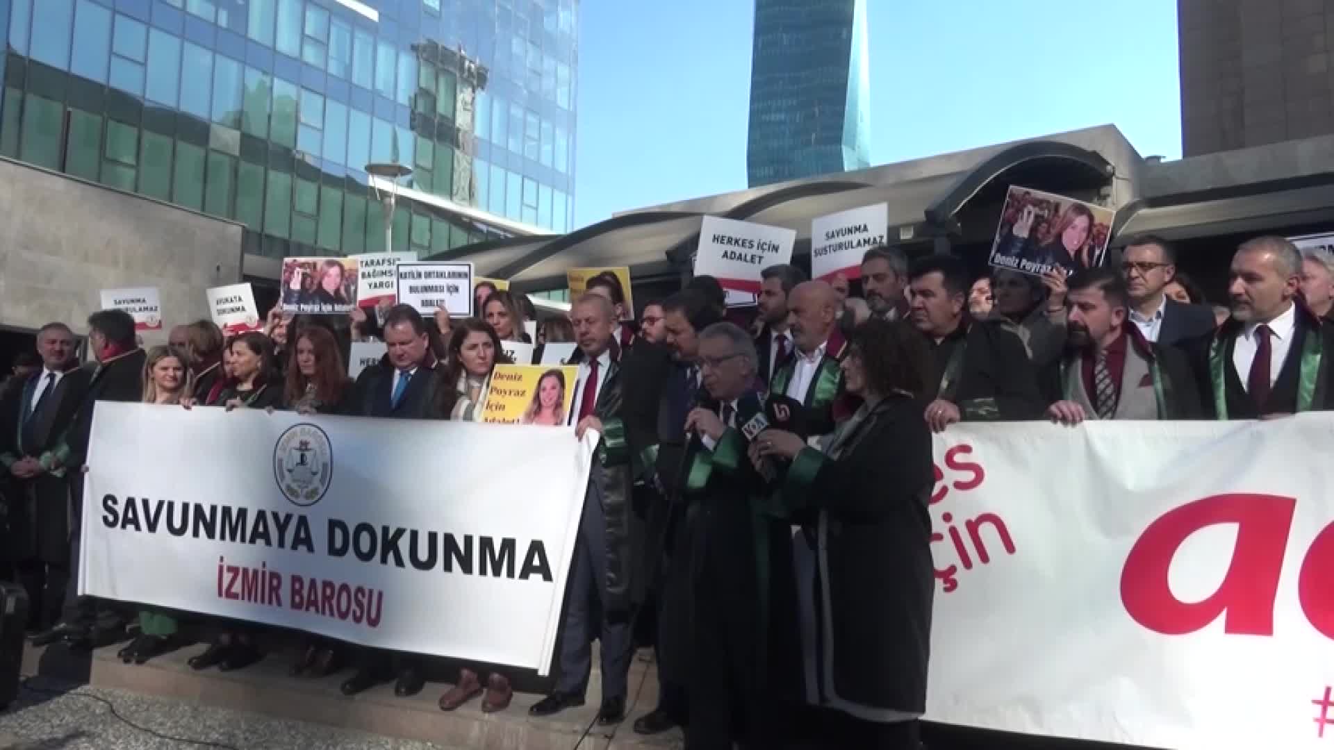BARO BAŞKANLARINDAN DENİZ POYRAZ DAVASI İÇİN İZMİR'DE ADALET NÖBETİ