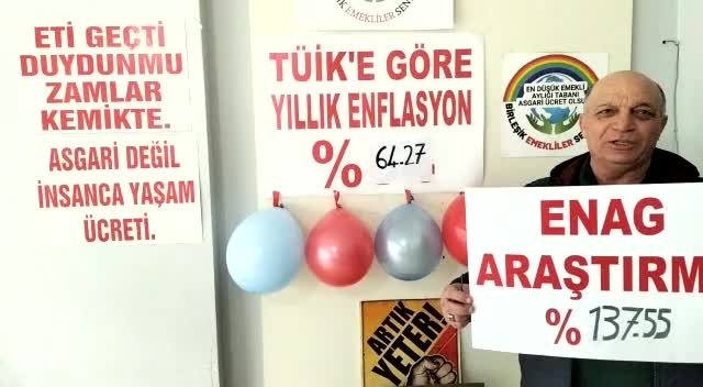 BİRLEŞİK EMEKLİLER SENDİKASI: TÜİK’İN SAHTE VERİLERİNE GÖRE DEĞİL, GERÇEK ÇARŞI-PAZAR ENFLASYONUNA GÖRE ARTIŞ İSTİYORUZ