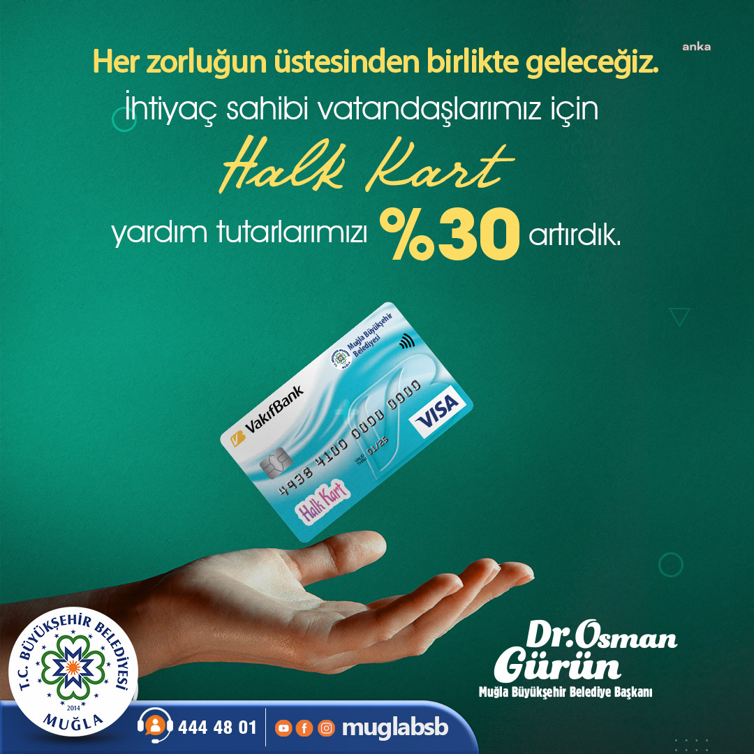 MUĞLA BÜYÜKŞEHİR ‘HALK KART’ DESTEĞİNİ YÜZDE 30 ARTIRDI