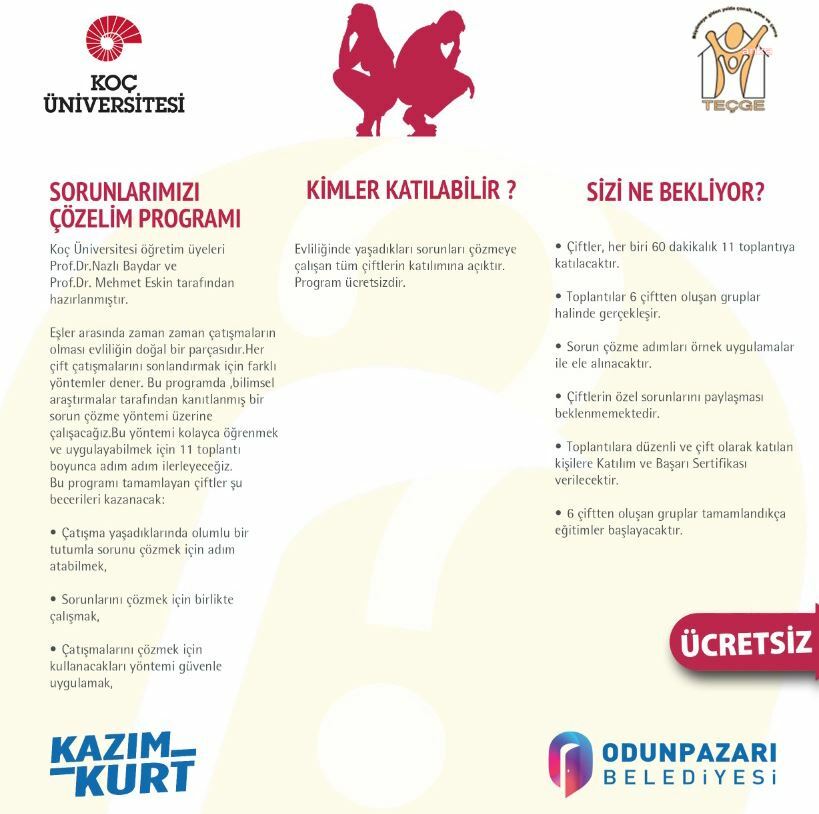 ODUNPAZARI BELEDİYESİ’NDEN 'EVLİ ÇİFTLER İÇİN SORUNLARIMIZI ÇÖZELİM PROGRAMI’