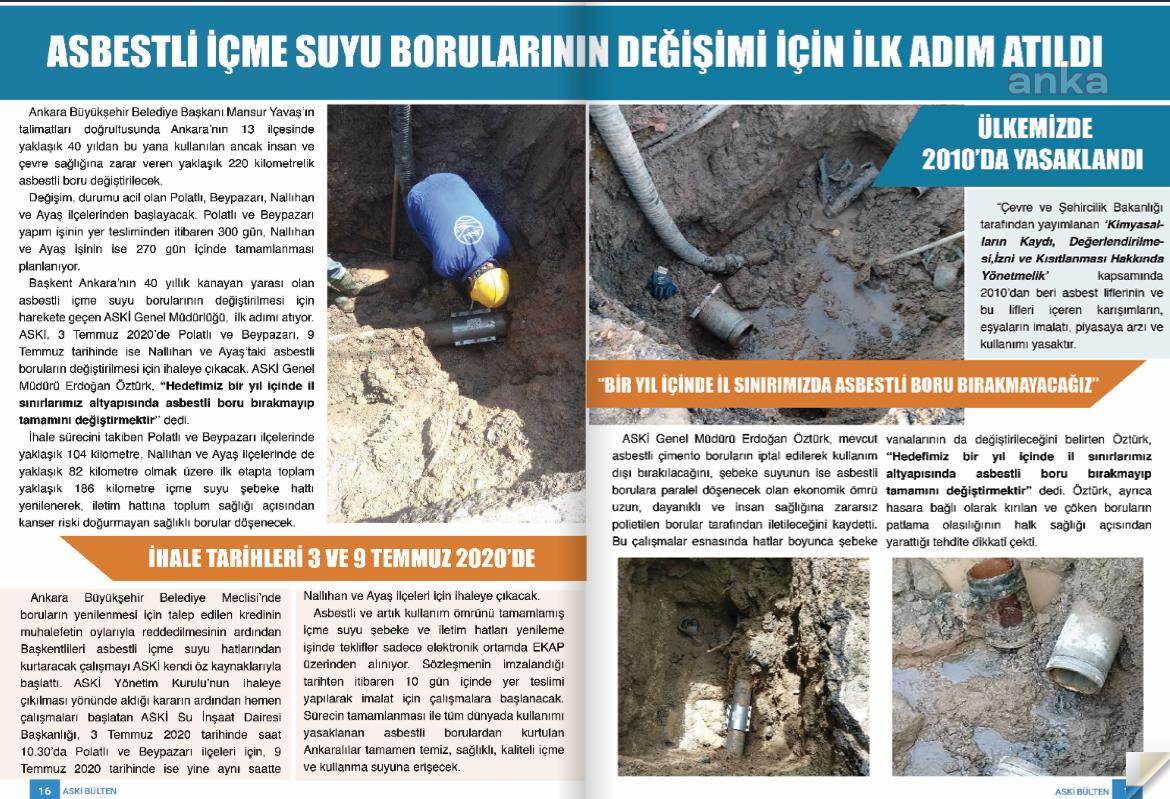 ANKARA SU VE KANALİZASYON İDARESİ'NDEN DİJİTAL ORTAMDA AYLIK BÜLTEN: "BİR DAMLA"