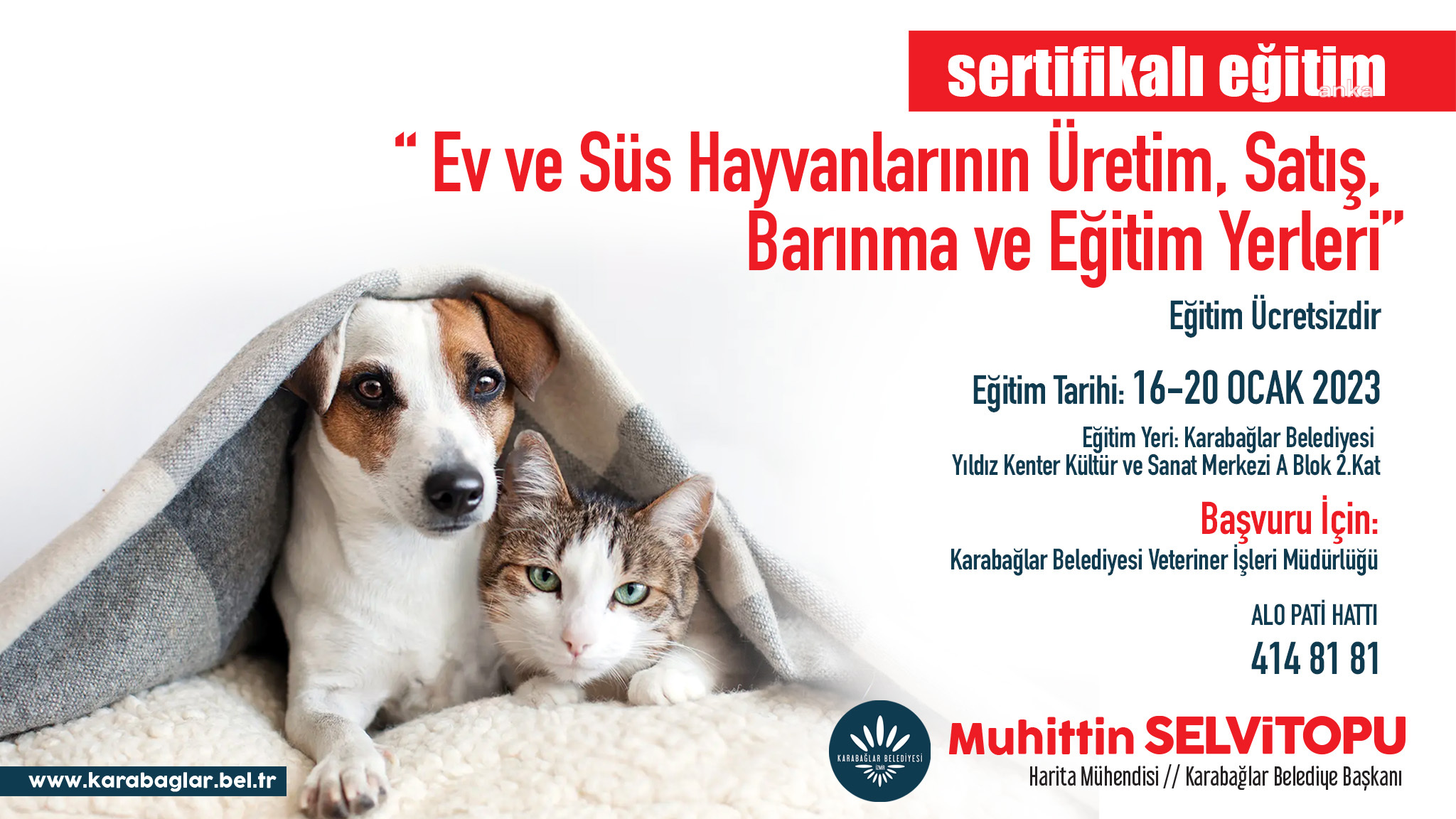 KARABAĞLAR’DA EVCİL HAYVAN SATICILARINA ÜCRETSİZ EĞİTİM VERİLECEK