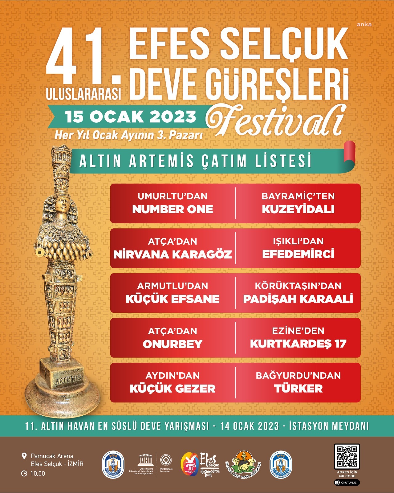 41. ULUSLARARASI EFES SELÇUK DEVE GÜREŞLERİ FESTİVALİ BAŞLIYOR