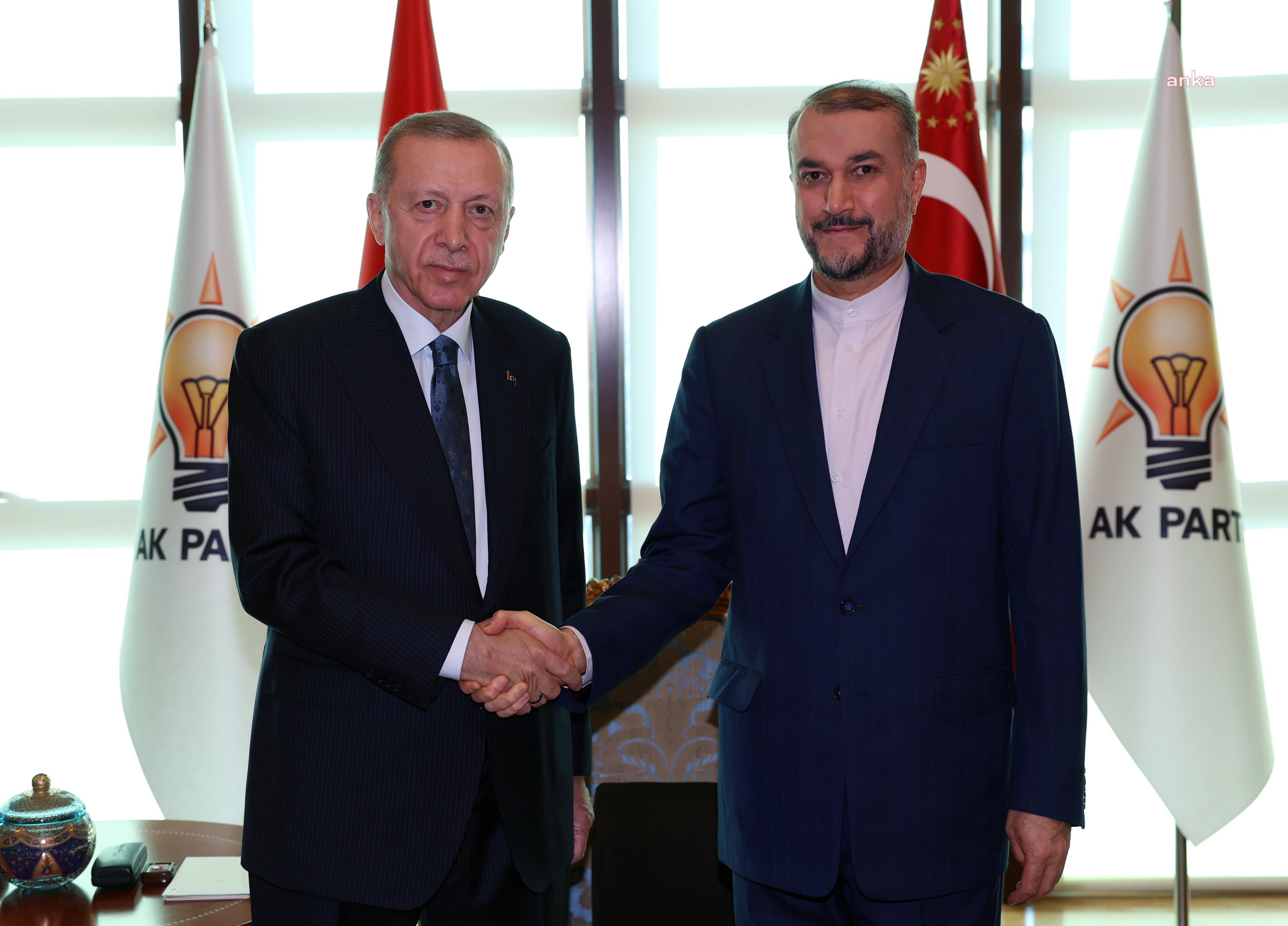 CUMHURBAŞKANI ERDOĞAN, İRAN DIŞİŞLERİ BAKANI ABDULLAHİYAN İLE GÖRÜŞTÜ