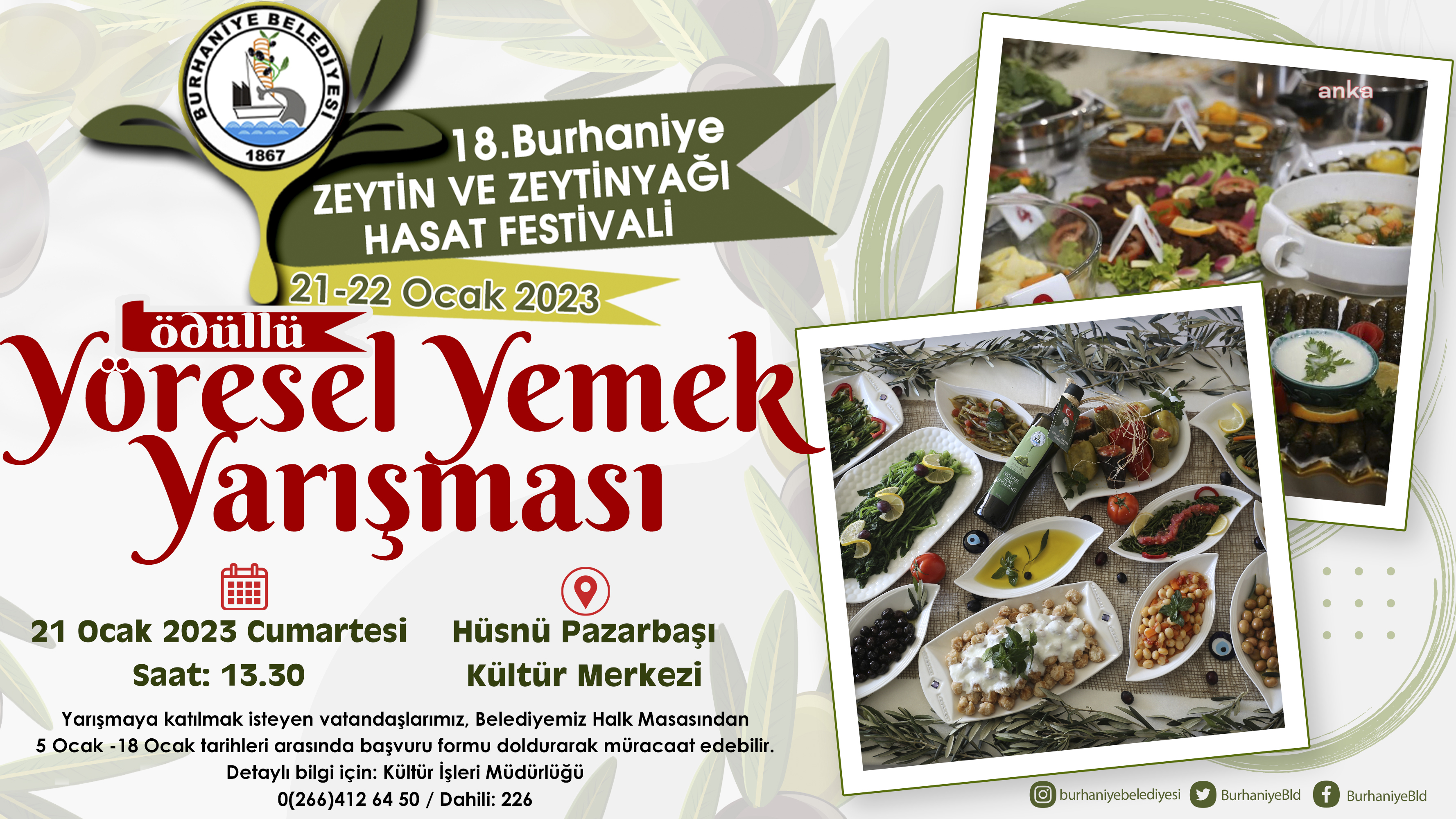 BURHANİYE’DE ‘ÖDÜLLÜ YÖRESEL YEMEK YARIŞMASI’NIN BAŞVURULARI SÜRÜYOR