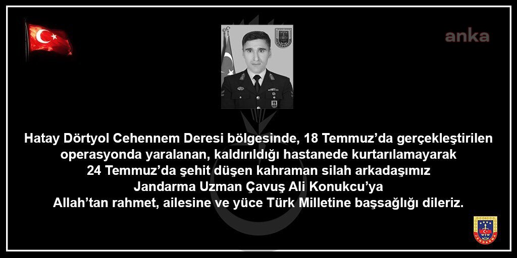 HATAY DÖRTYOL'DA 1 ASKER ŞEHİT OLDU