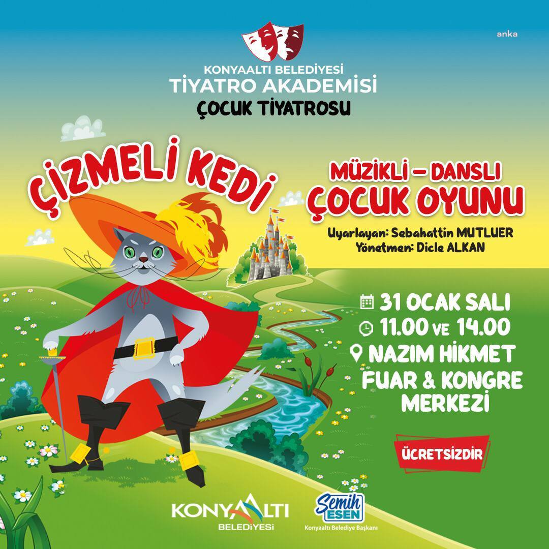 KONYAALTI BELEDİYESİ'NDEN ÖĞRENCİLERE YARIYIL TATİLİNDE ‘ÇİZMELİ KEDİ’ HEDİYESİ