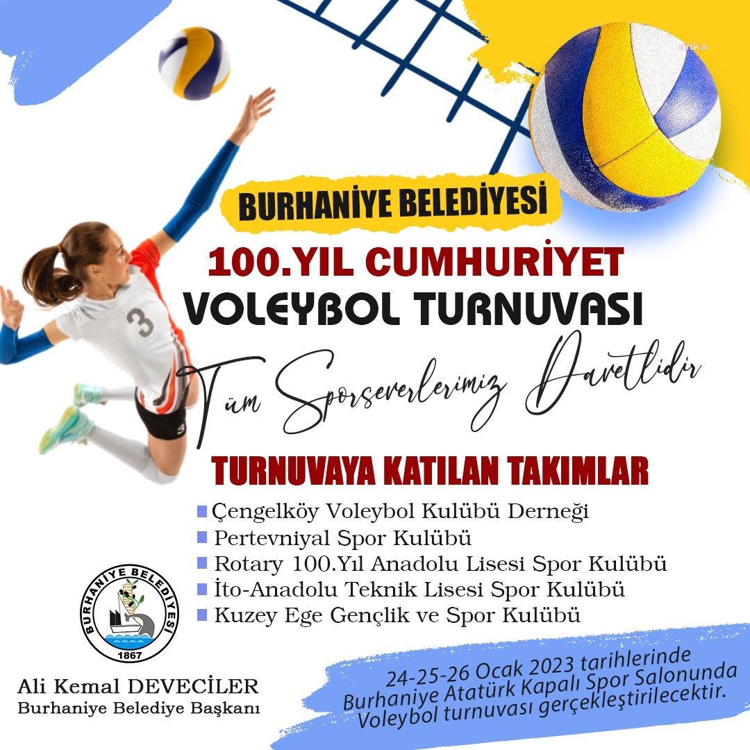 BURHANİYE BELEDİYESİ ‘100. YIL CUMHURİYET VOLEYBOL TURNUVASI’ DÜZENLİYOR