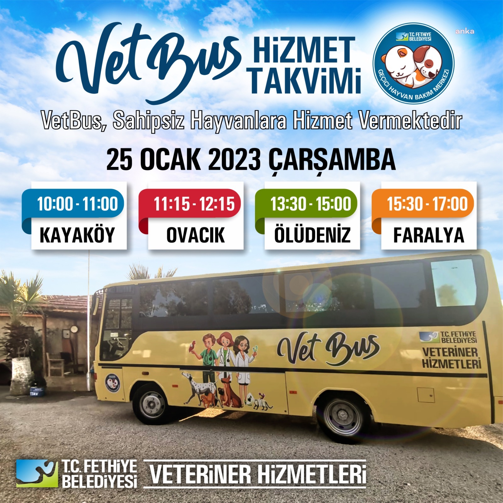 FETHİYE BELEDİYESİ’NİN GEZİCİ VETERİNER KLİNİĞİ 'VETBUS' SAHADA