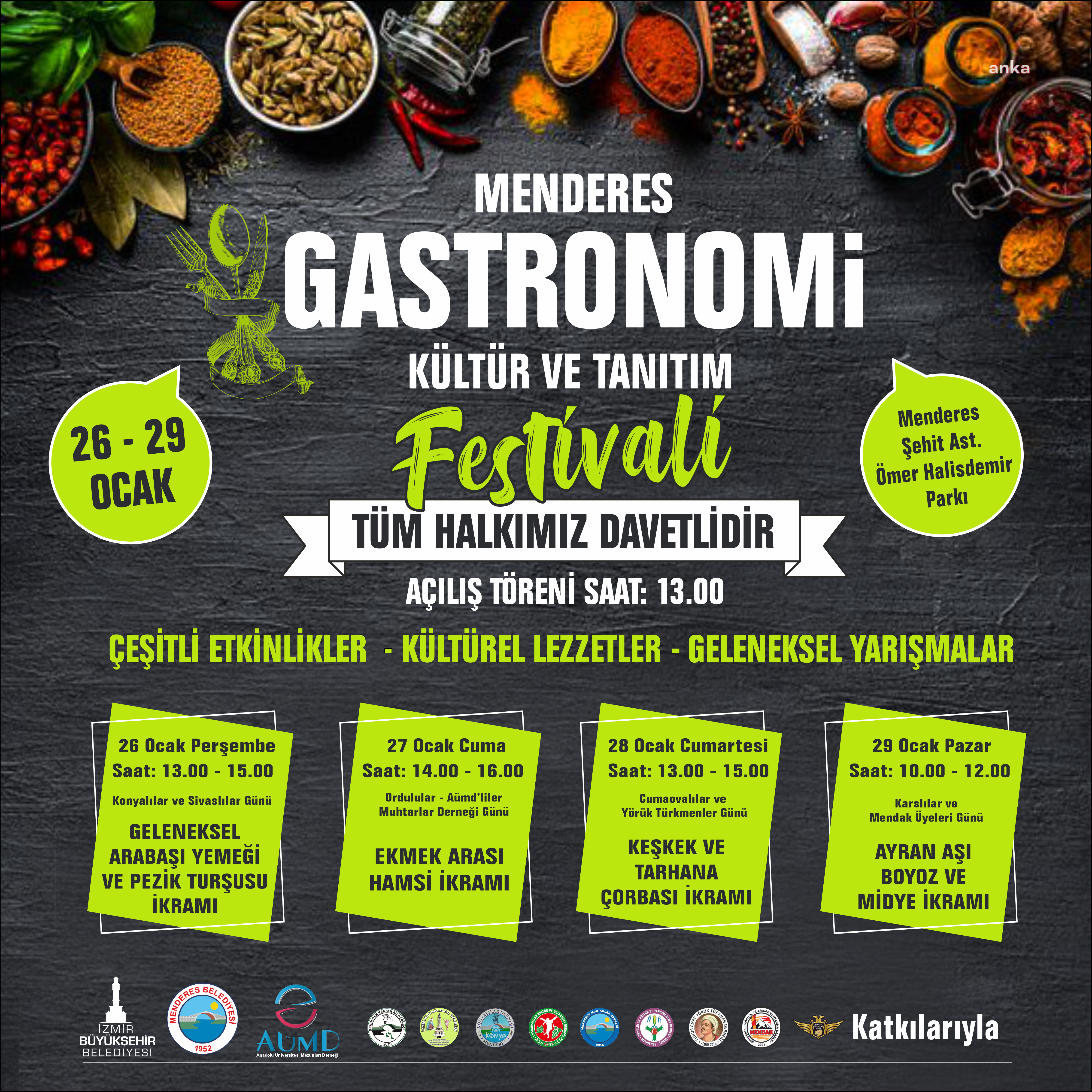 MENDERES’TE ‘GASTRONOMi KÜLTÜR VE TANITIM FESTİVALİ’ BAŞLIYOR