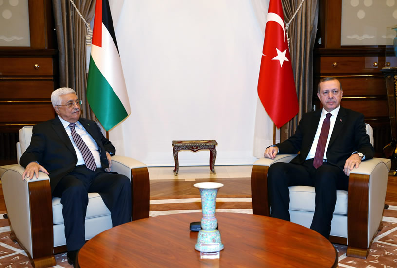 CUMHURBAŞKANI ERDOĞAN MAHMUT ABBAS İLE TELEFONDA GÖRÜŞTÜ