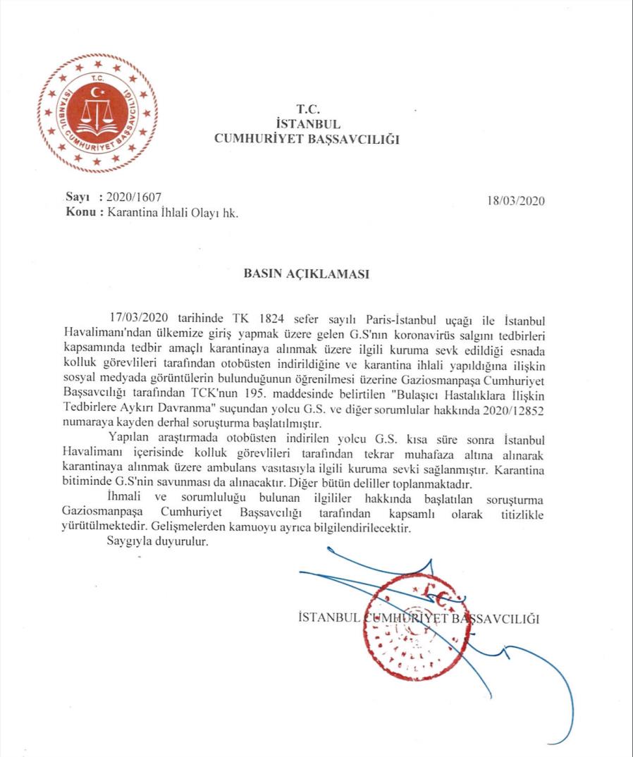 SAVCILIK KARANTİNADAN KAÇIRMA İLE İLGİLİ SORUŞTURMA BAŞLATTI