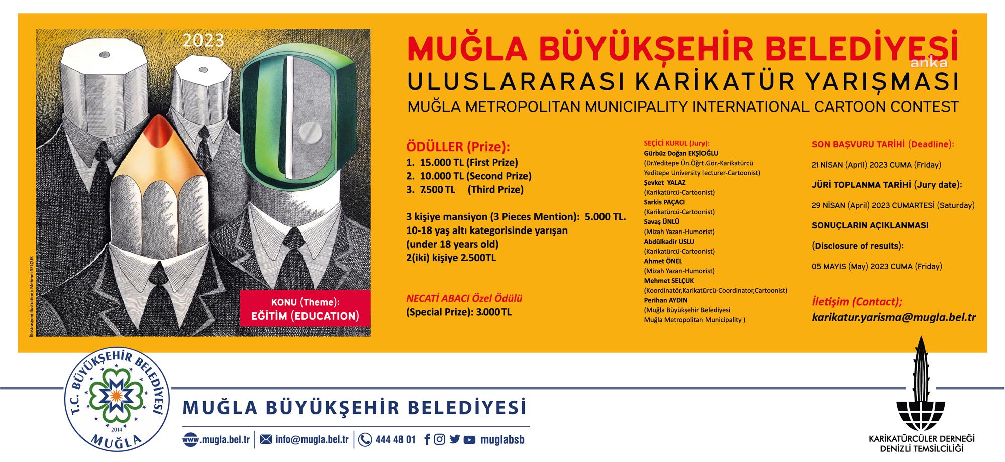 MUĞLA BÜYÜKŞEHİR 4.ULUSLARARASI KARİKATÜR YARIŞMASI'NA BAŞVURULAR BAŞLADI