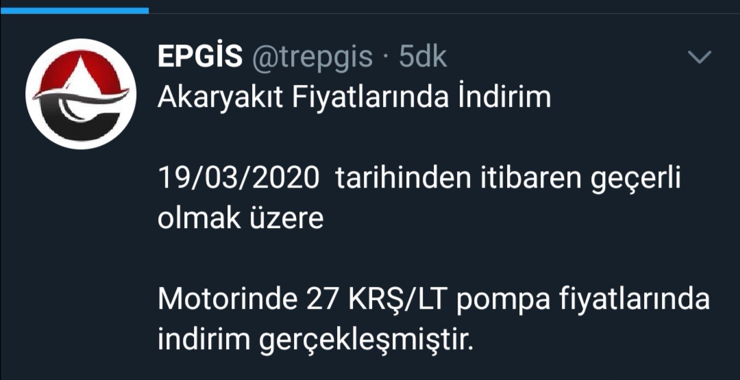 MOTORİNE 27 KURUŞ İNDİRİM