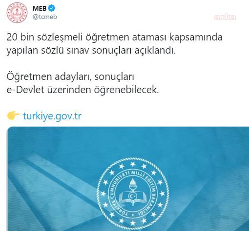 20 BİN SÖZLEŞMELİ ÖĞRETMENİN SINAV SONUÇLARI AÇIKLANDI