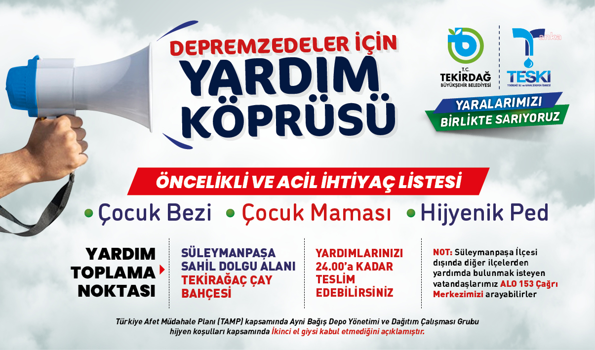 TEKİRDAĞ BÜYÜKŞEHİR, DEPREMZEDELERE ŞARKÖY VE KUMBAĞ’DAKİ OTELLERİN KAPILARINI AÇTI