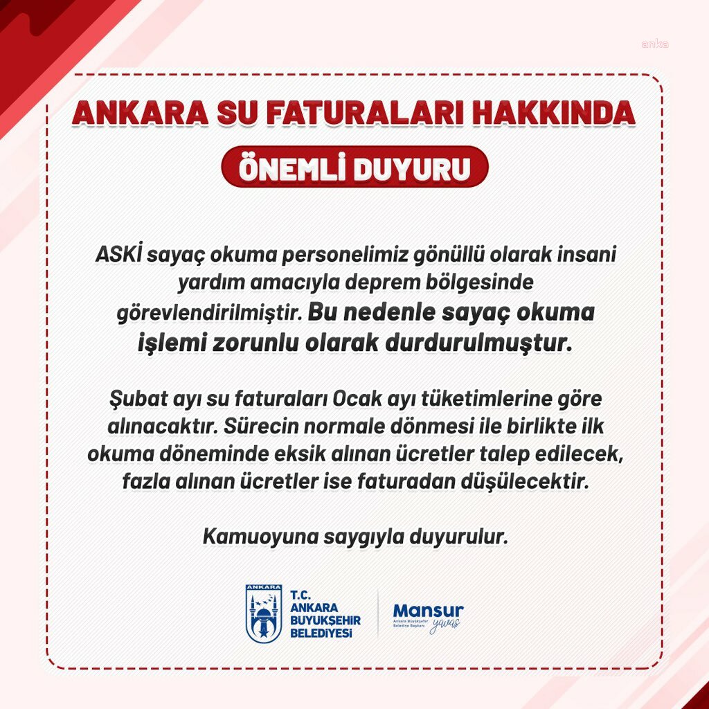ABB: ANKARA'DA SAYAÇ OKUMAYA DEPREM ARASI