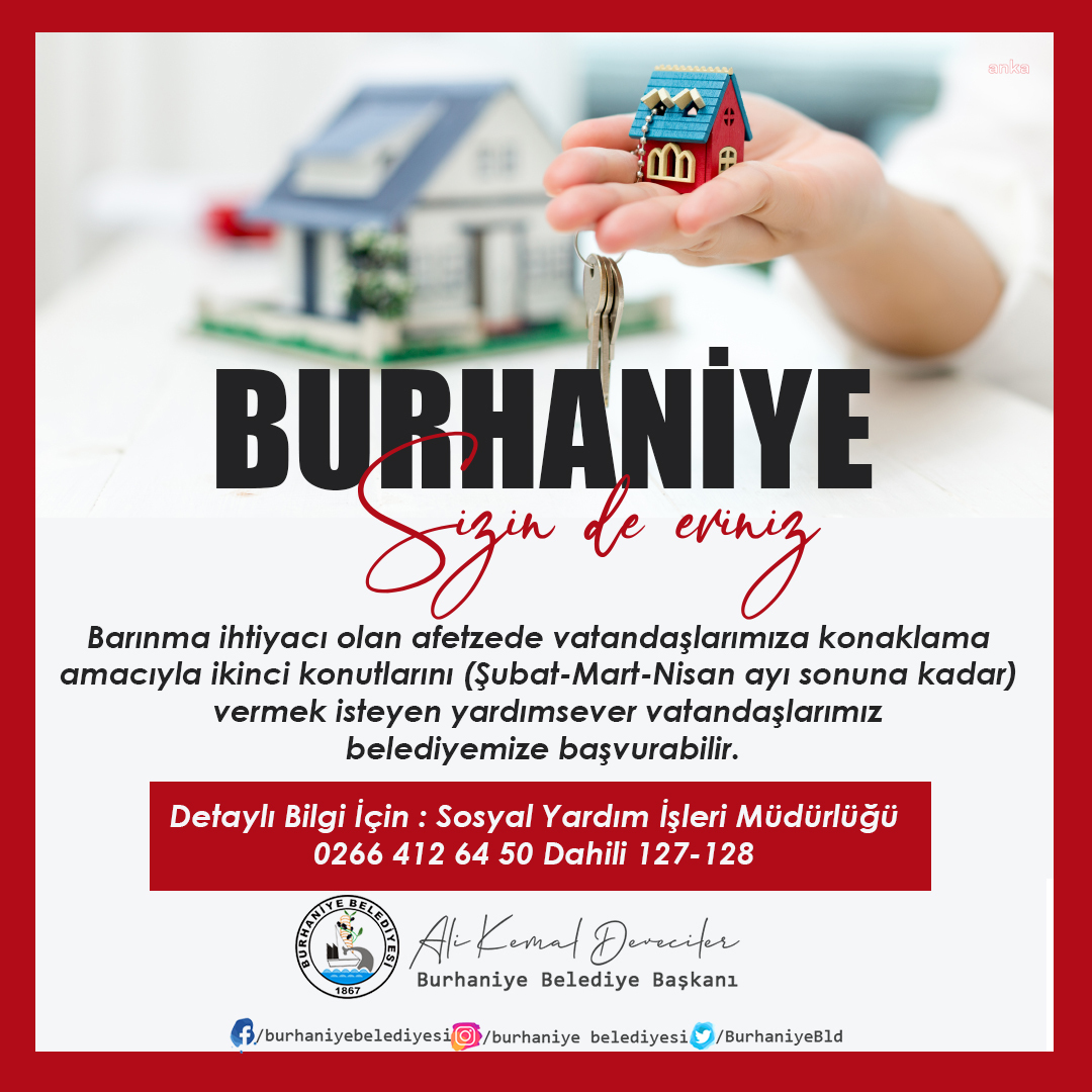 BALIKESİR BURHANİYE BELEDİYESİ'NDEN “BURHANİYE SİZİN DE EVİNİZ” PROJESİ