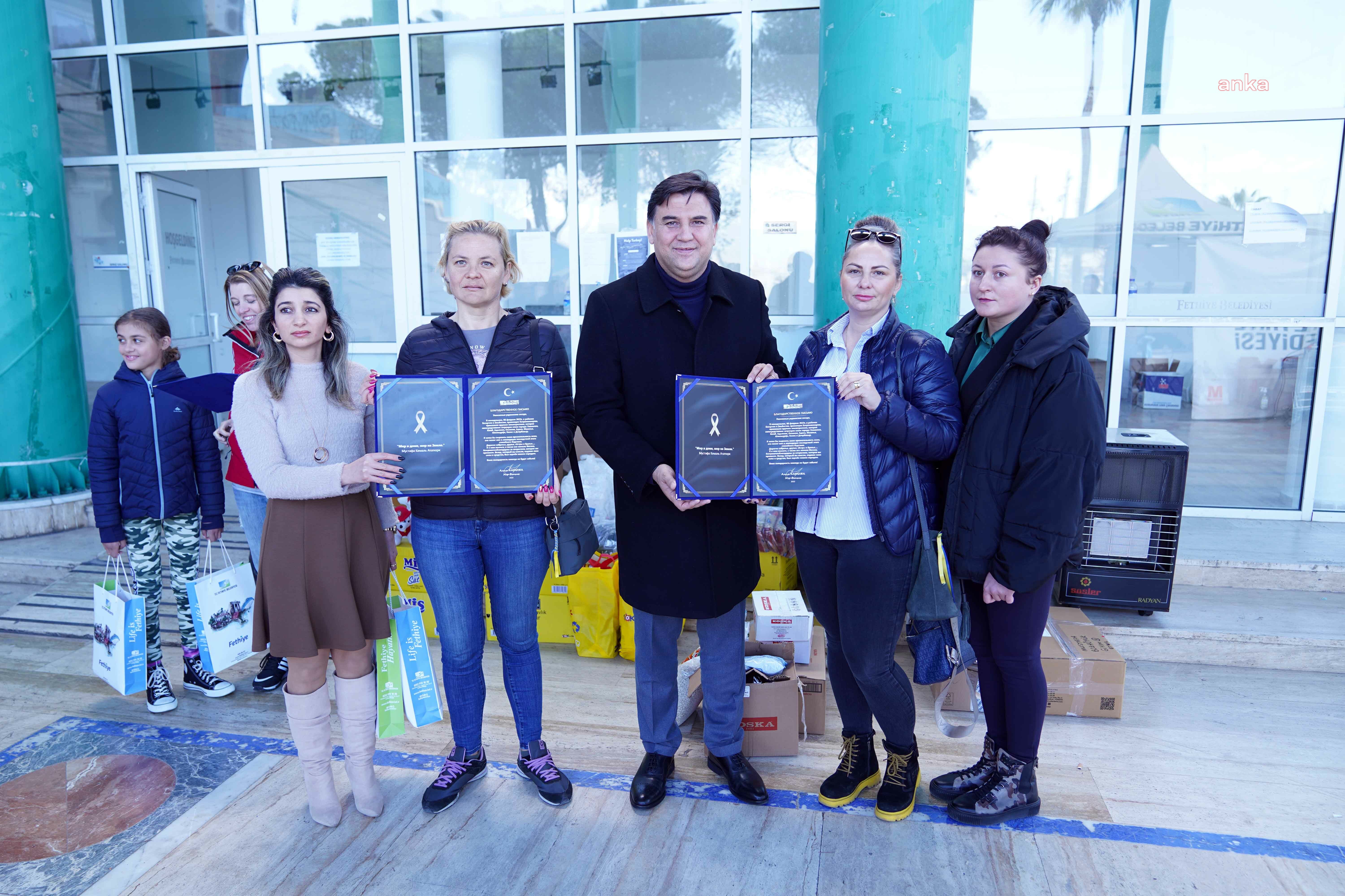 FETHİYE BELEDİYE BAŞKANI KARACA’DAN İLÇEDEKİ YABANCILARA AFET BÖLGESİNE DESTEKLERİ İÇİN TEŞEKKÜR BELGESİ