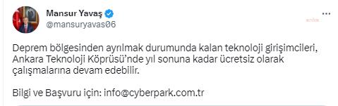 ANKARA BÜYÜKŞEHİR BELEDİYESİ, ANKARA TEKNOLOJİ KÖPRÜSÜ’NÜN KAPILARINI DEPREMZEDE TEKNOLOJİ GİRİŞİMCİLERİNE AÇTI