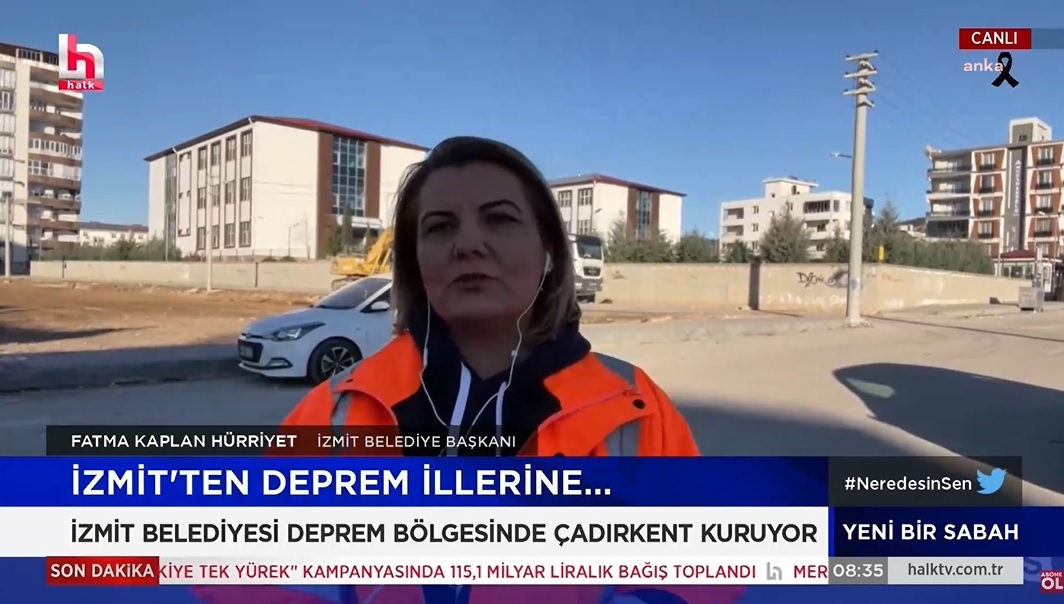 İZMİT BELEDİYE BAŞKANI HÜRRİYET: “İNSAN ONURUNA YAKIŞIR, TAM KAPSAMLI BİR ÇADIR KENT KURUYORUZ”