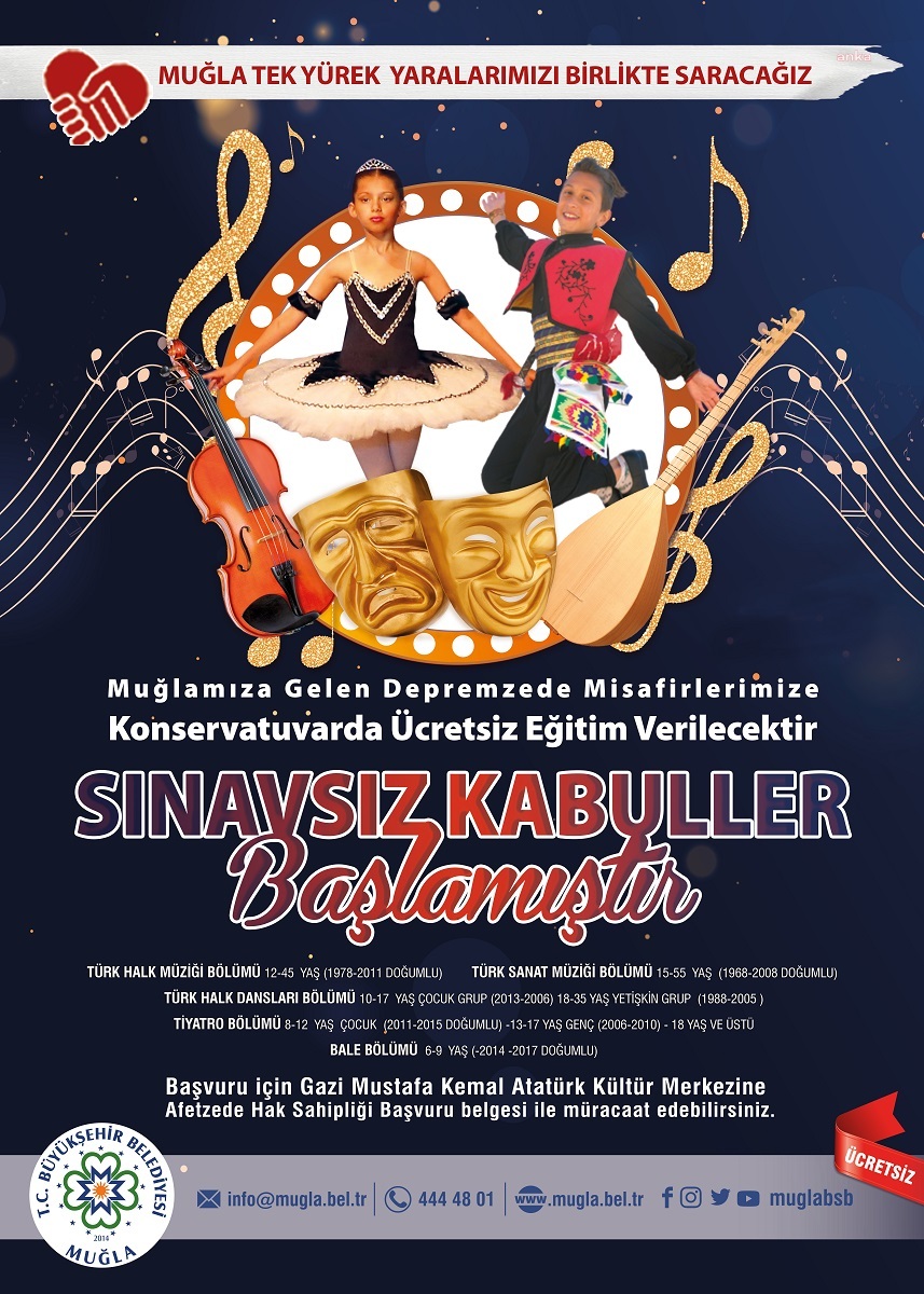 MUĞLA BÜYÜKŞEHİR’DEN DEPREMZEDELER İÇİN EĞİTİM VE SANAT DESTEĞİ
