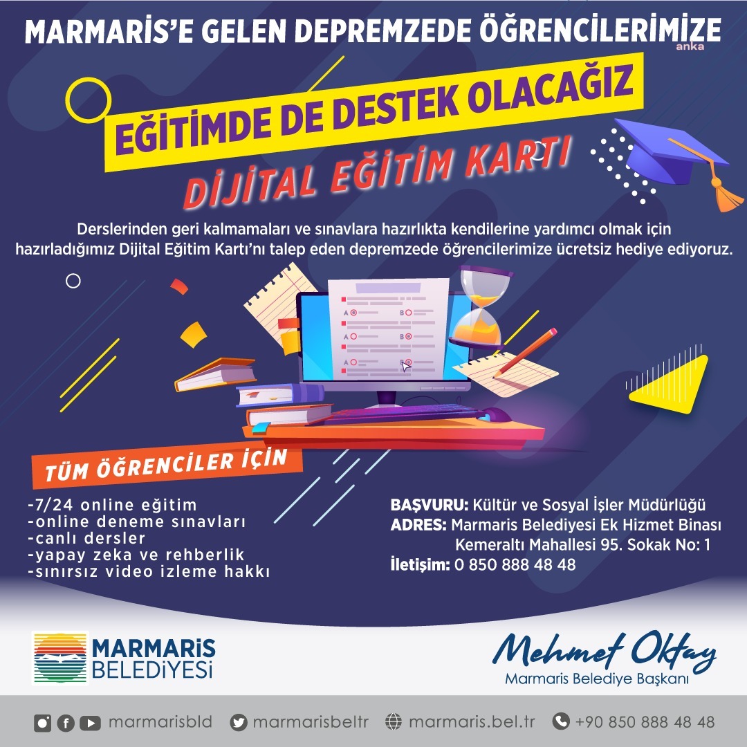 MARMARİS BELEDİYESİ'NDEN MİSAFİR ÖĞRENCİLERE EĞİTİM DESTEĞİ