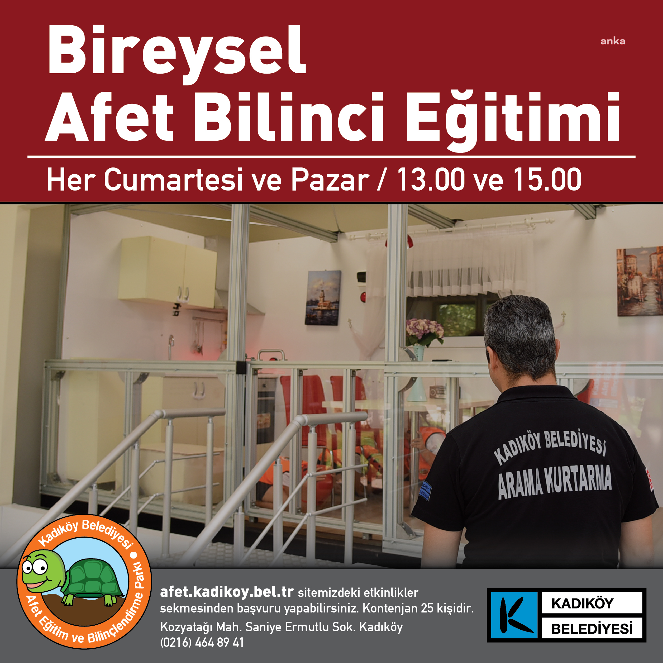 KADIKÖY’DE BİREYSEL AFET BİLİNCİ EĞİTİMLERİ BAŞLIYOR