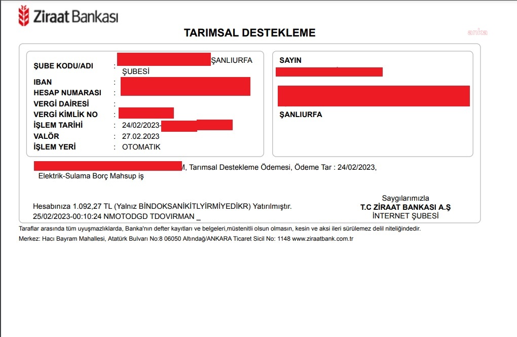 MAHMUT TANAL: “ŞANLIURFA’DA DEPREMZEDE ÇİFTÇİLERİN ZİRAAT BANKASI’NA YATAN TARIMSAL DESTEKLEME PARALARI, YİNE ÖZEL ELEKTRİK ŞİRKETİ DEDAŞ’IN HESABINA AKTARILDI”