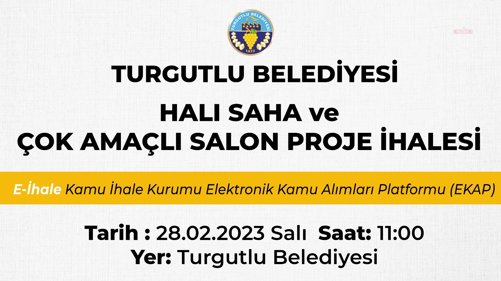 TURGUTLU BELEDİYESİ, 'HALI SAHA VE ÇOK AMAÇLI SALON PROJESİ'NDE İHALEYE ÇIKIYOR