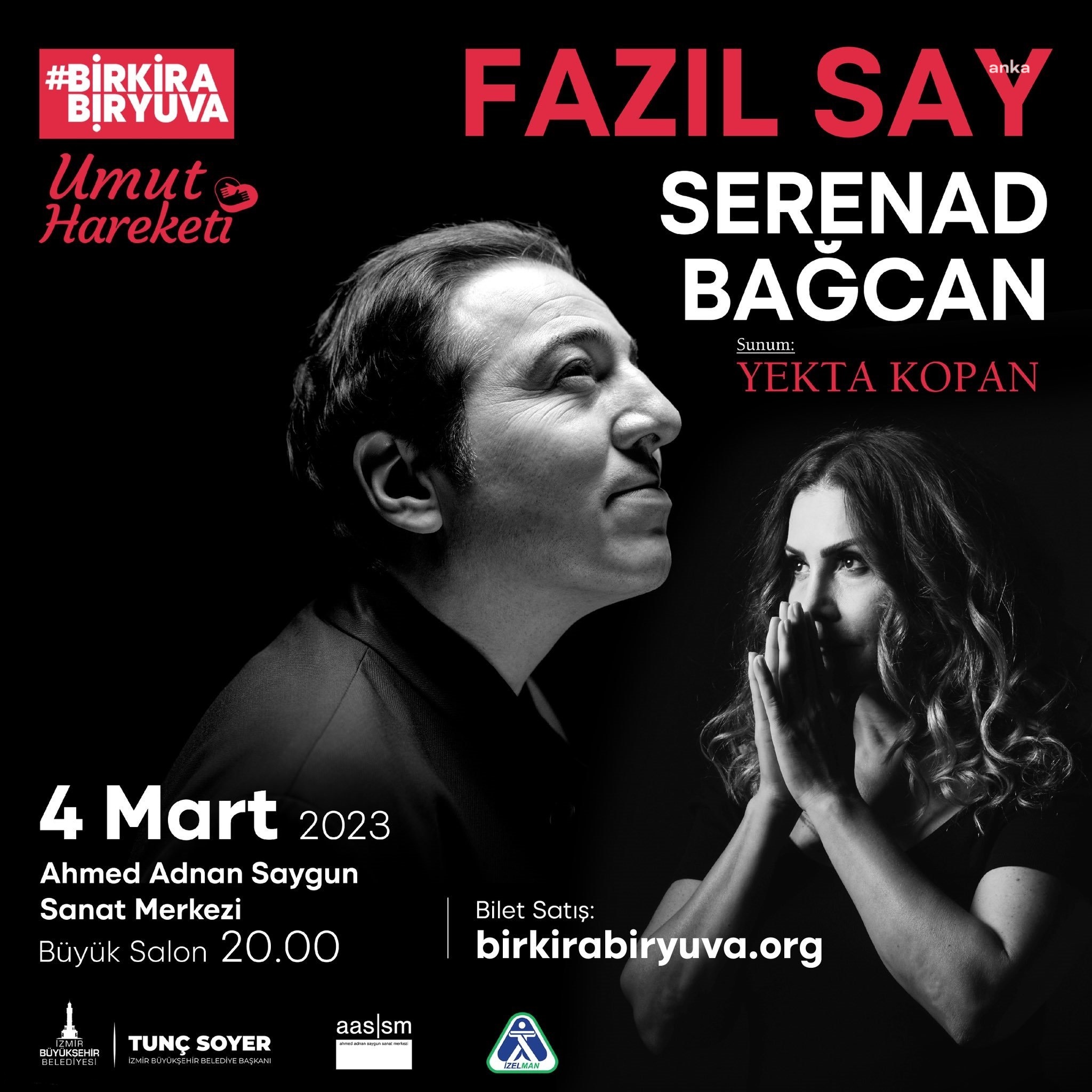 FAZIL SAY VE SERENAD BAĞCAN DEPREMZEDELER YARARINA İZMİR'DE KONSER VERECEK