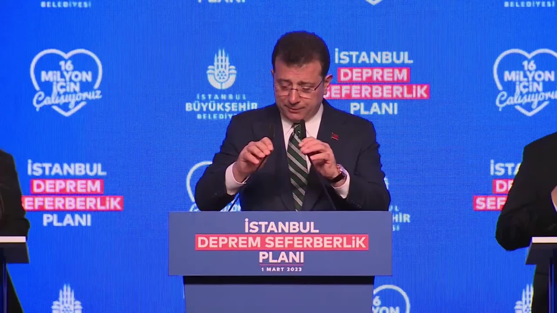 İMAMOĞLU, İSTANBUL DEPREM SEFERBERLİK PLANI'NI AÇIKLADI: "BİZ BUGÜN İTİBARİYLE İBB OLARAK İNİSİYATİF ALIYORUZ, DÜZEN DEĞİŞTİRİYORUZ"