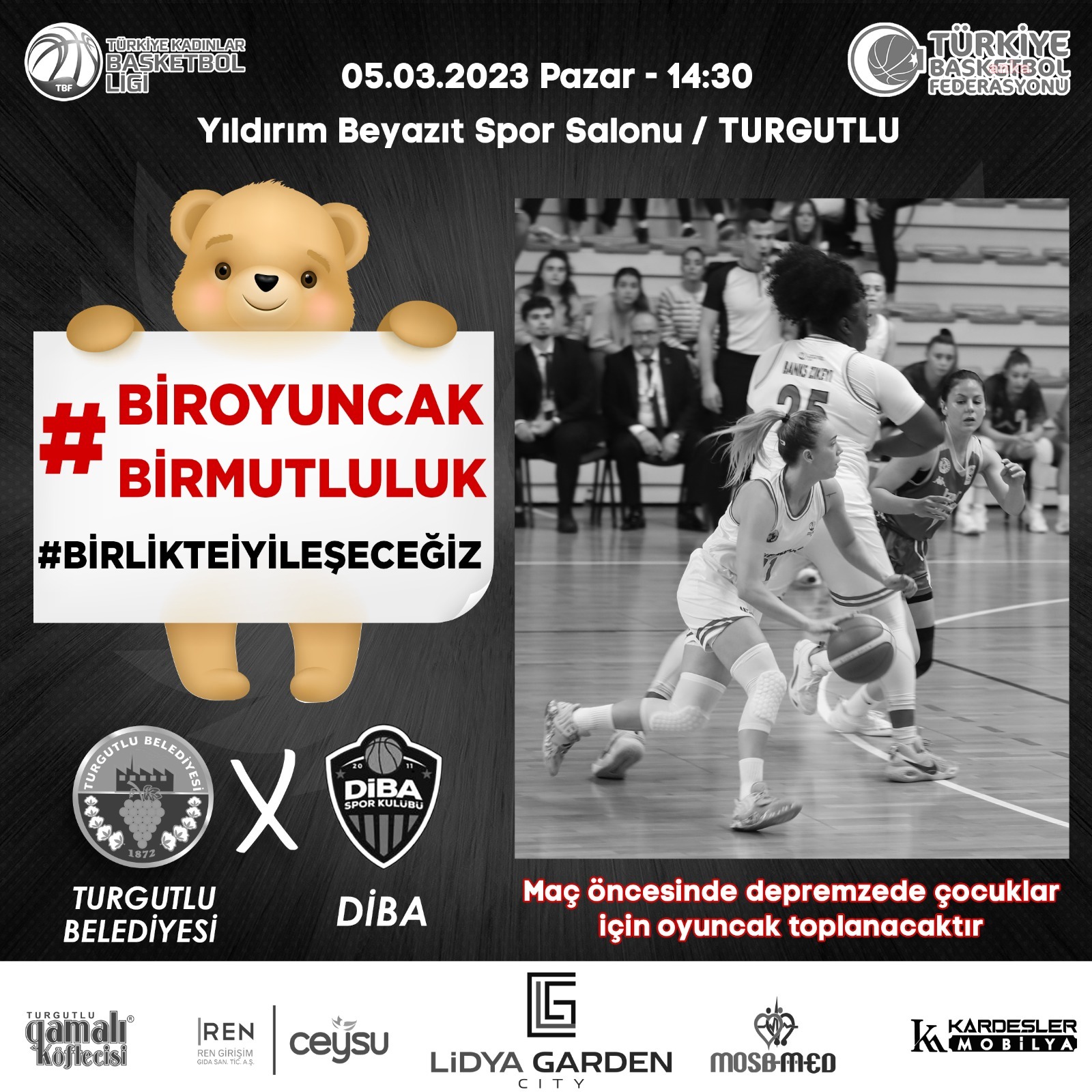 TURGUTLU BELEDİYESİ KADIN BASKETBOL TAKIMI'NDAN DEPREMZEDELERE DESTEK