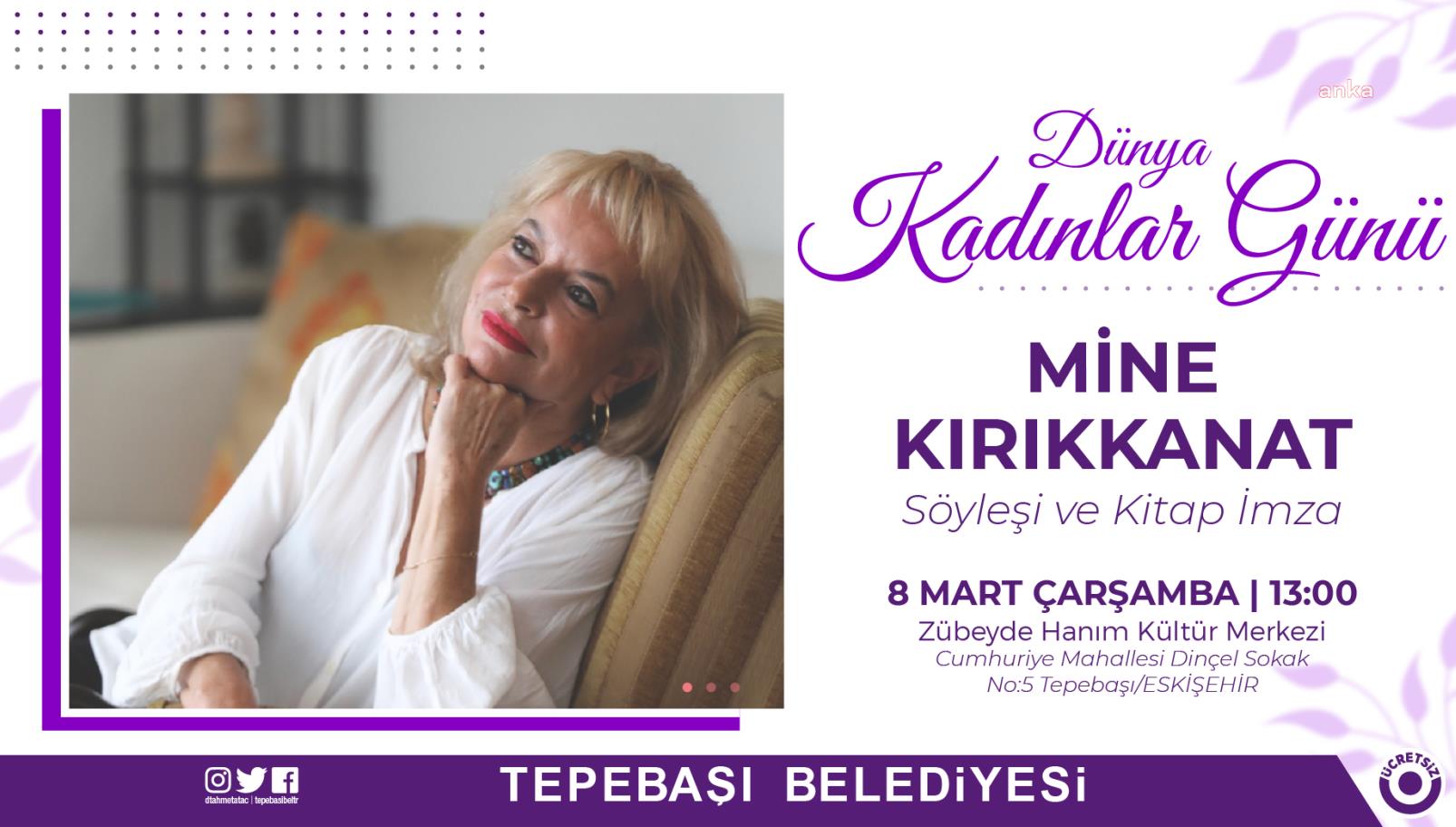 MİNE KIRIKKANAT, TEPEBAŞILI OKURLARIYLA BULUŞACAK