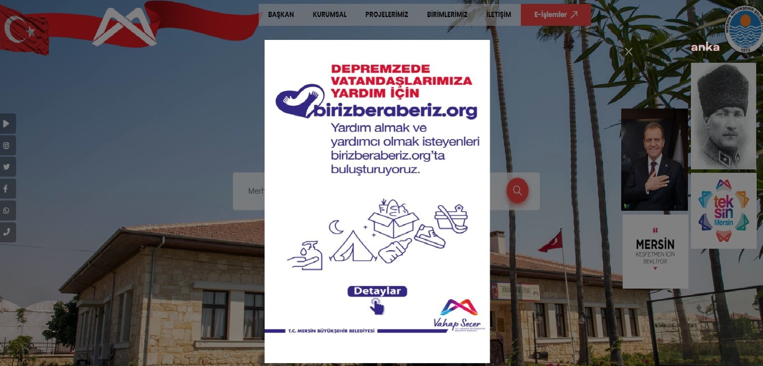 MERSİN BÜYÜKŞEHİR BELEDİYESİ, DEPREMZEDELER İÇİN DAYANIŞMAYI SÜRDÜRÜYOR