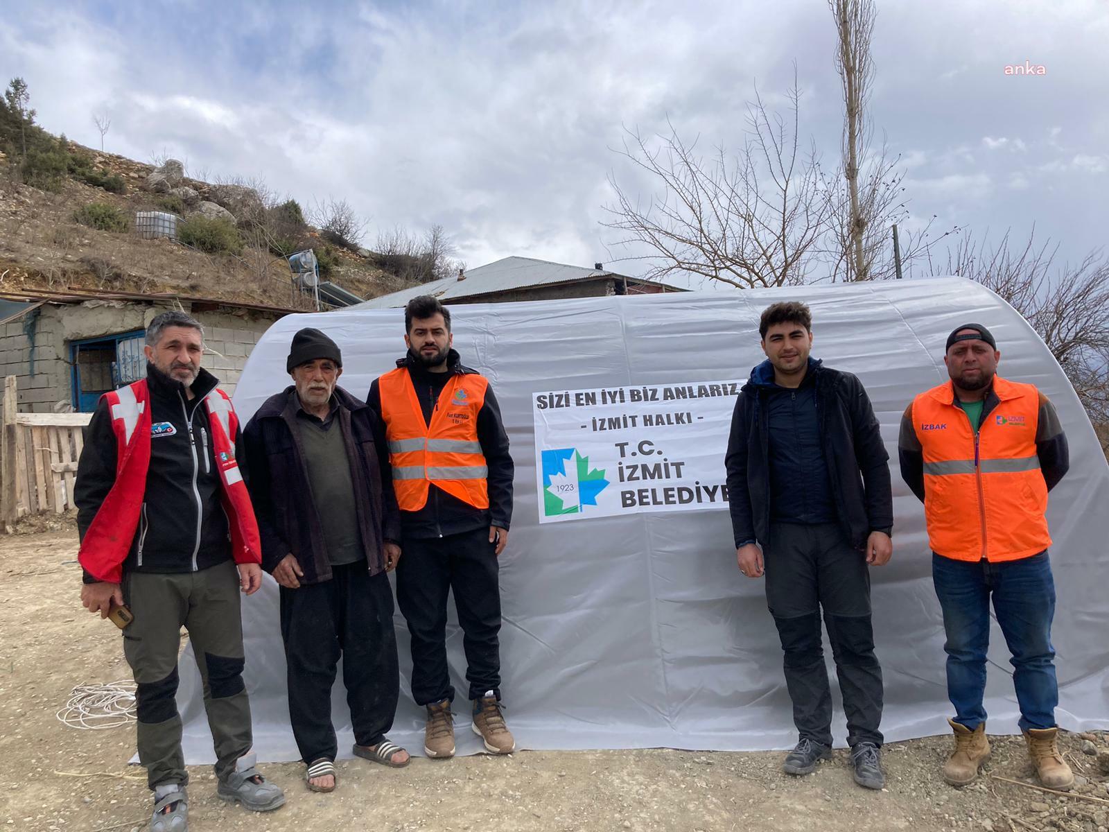 İZMİT BELEDİYESİ'NDEN ÇADIR İHTİYACI OLAN KÖYLERE DESTEK