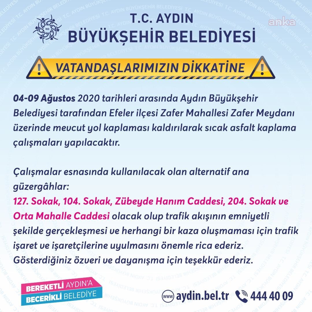 AYDIN BÜYÜKŞEHİR BELEDİYESİ ZAFER MEYDANI’NI YENİLİYOR