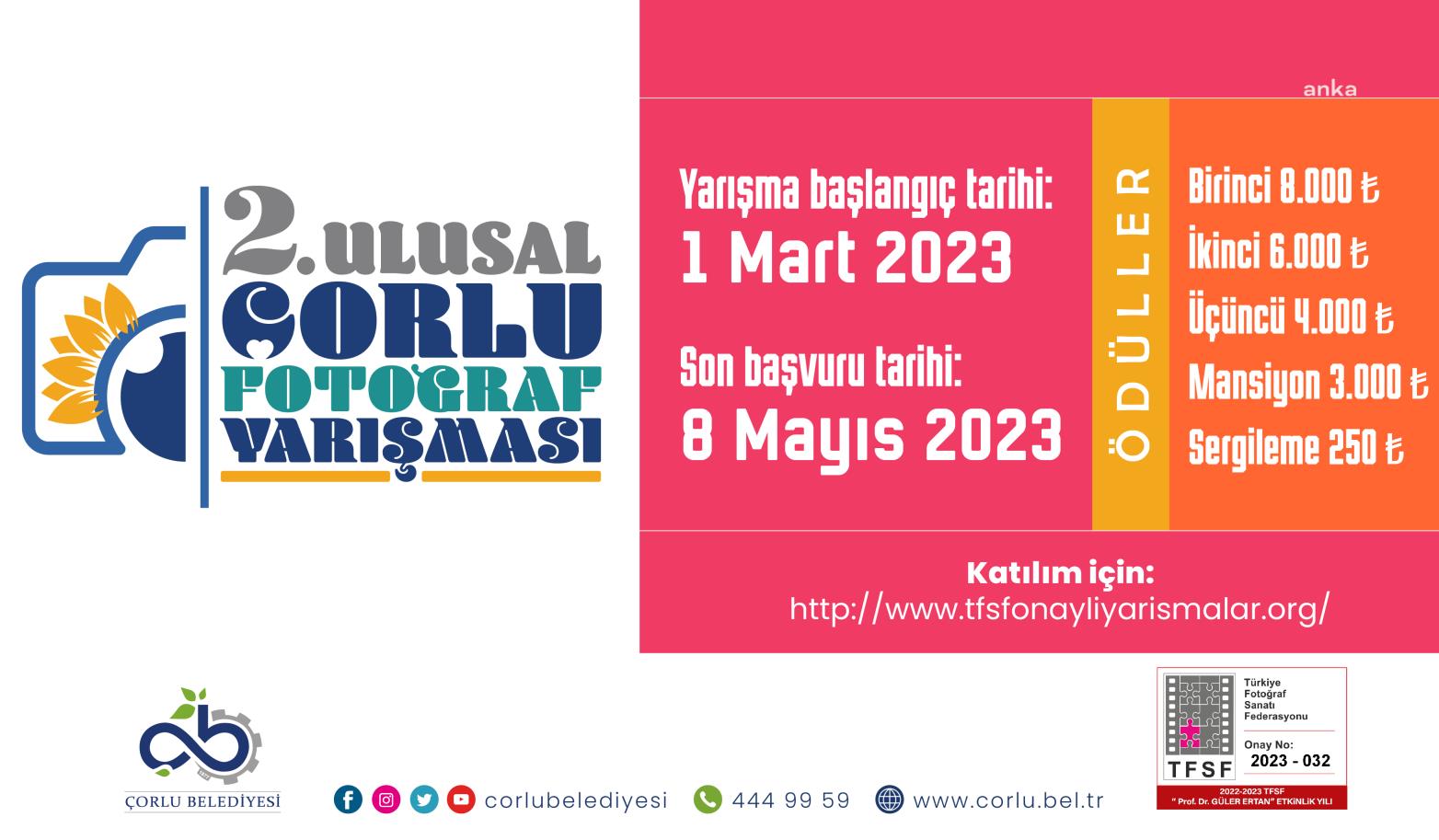 ‘2. ÇORLU ULUSAL FOTOĞRAF YARIŞMASI’ BAŞLADI
