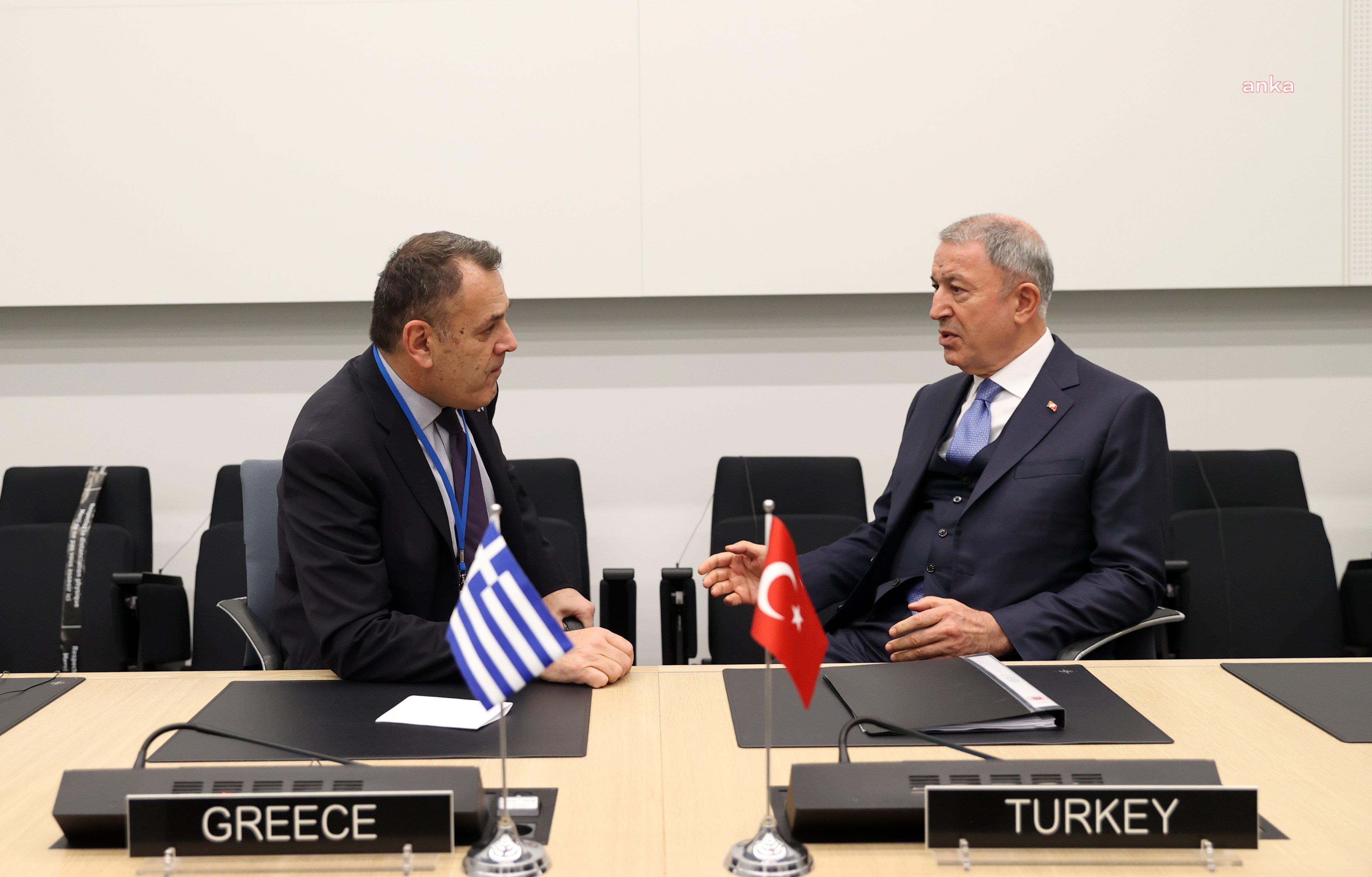 HULUSİ AKAR, YUNANİSTAN SAVUNMA BAKANI NİKOLAOS PANAGİOTOPOULOS İLE GÖRÜŞTÜ