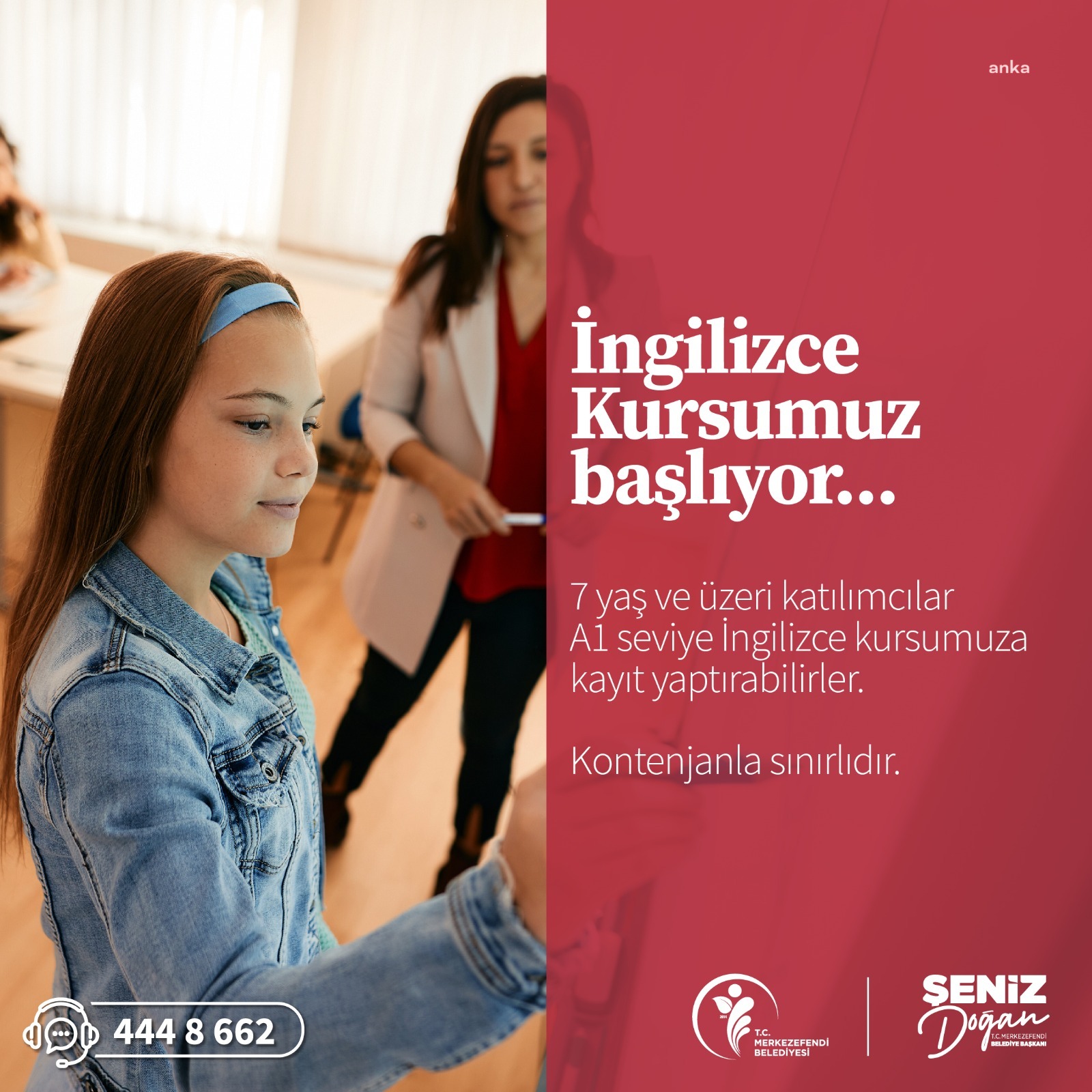 MERKEZEFENDİ BELEDİYESİ'NDEN ÜCRETSİZ İNGİLİZCE KURSU