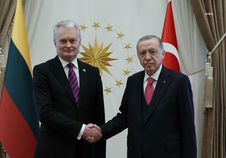CUMHURBAŞKANI ERDOĞAN, TÜRKİYE'YE GELEN LİTVANYA CUMHURBAŞKANI NAUSEDA İLE GÖRÜŞTÜ