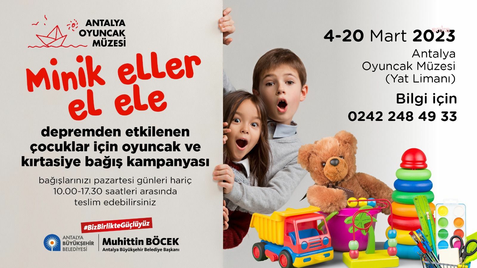 ANTALYA BÜYÜKŞEHİR’DEN ‘MİNİK ELLER EL ELE’ KAMPANYASI