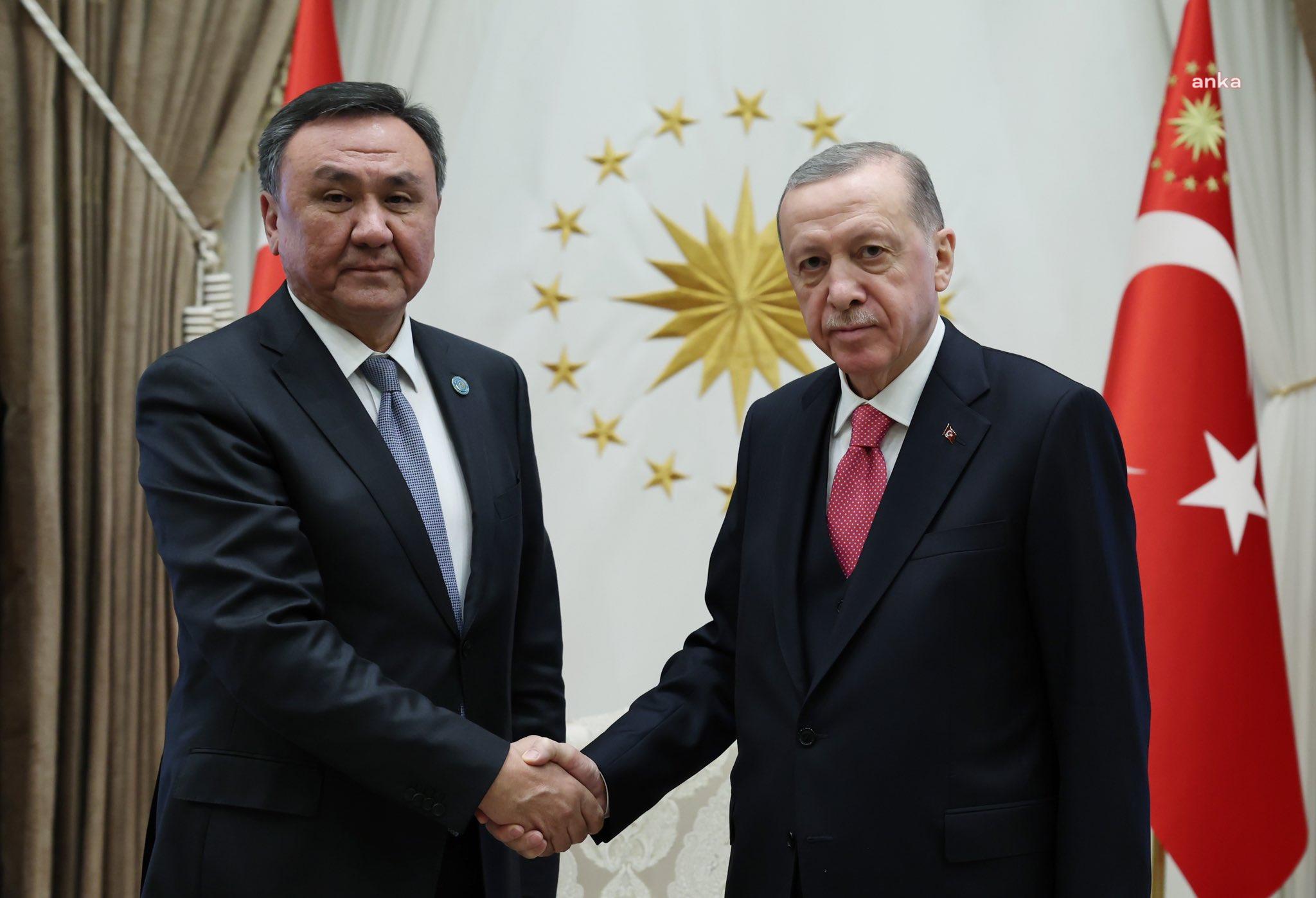 CUMHURBAŞKANI ERDOĞAN, TÜRK DEVLETLERİ TEŞKİLATI GENEL SEKRETERİ ÖMÜRALİYEV İLE GÖRÜŞTÜ