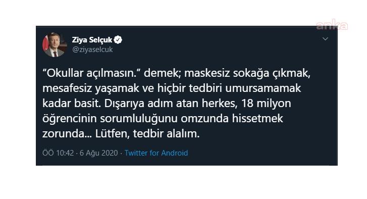 SELÇUK: “ 18 MİLYON ÖĞRENCİNİN SORUMLULUĞUNU OMUZUNDA HİSSETMEK ZORUNDALAR”